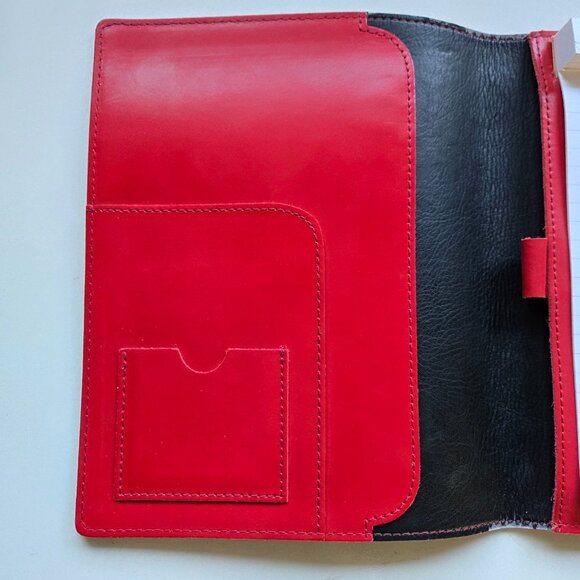 PINETTI Red Smooth Leather Notepad Holder, A5 - Picture 4 of 8